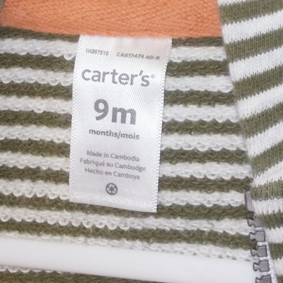 Carter's 9M Jacket Green and White - Picture 3 of 5